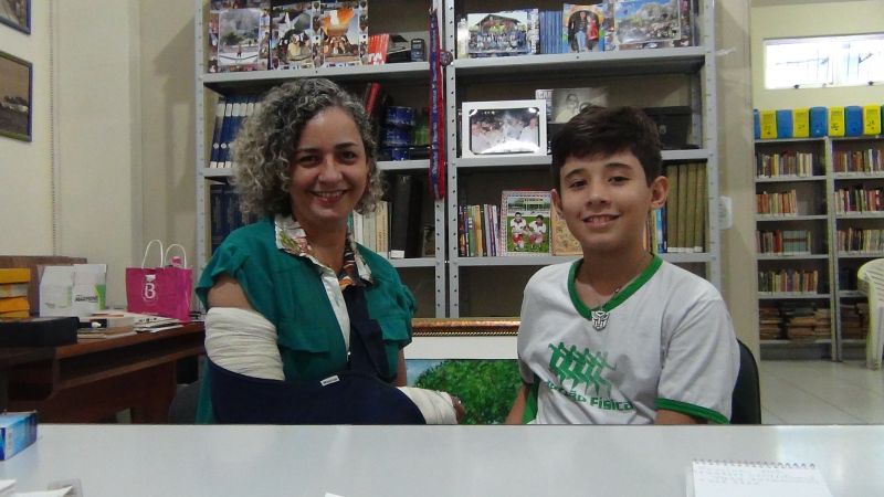 Anunciata F. Lima (professora da Escola São Francisco)  e Murilo F. Lima (Aluno do Colégio Dom Amando)